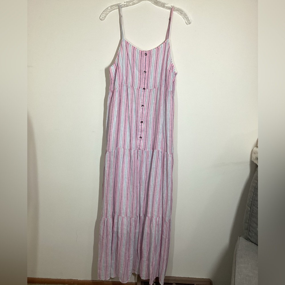 Splendid Pink and White Striped Maxi Dress - Picture 6 of 14